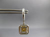 1.71CT WHITE & FANCY YELLOW DIAMOND 18KT 2 TONE GOLD 3D DOUBLE SQUARE EARRINGS