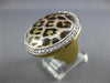 EXTRA LARGE .68CT DIAMOND & ENAMEL 18KT 2 TONE GOLD 3D CIRCULAR LEOPARD FUN RING
