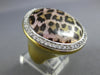 EXTRA LARGE .68CT DIAMOND & ENAMEL 18KT 2 TONE GOLD 3D CIRCULAR LEOPARD FUN RING