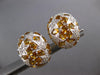 EXTRA LARGE 8.38CT DIAMOND & AAA CITRINE 18KT WHITE GOLD OVAL CLIP ON EARRINGS