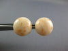 ESTATE AAA PINK OPAL 18KT YELLOW GOLD 3D CLASSIC ROUND CLIP ON EARRINGS