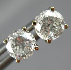 ESTATE .72CT DIAMOND 14KT WHITE GOLD 3D CLASSIC ROUND FOUR PRONG STUD EARRINGS