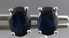 ESTATE 1.98CT AAA SAPPHIRE 14KT WHITE GOLD OVAL SOLITAIRE CLASSIC STUD EARRINGS