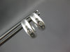 ESTATE .05CT DIAMOND 14K WHITE GOLD 3 STONE ETOILE MATTE & SHINY HUGGIE EARRINGS