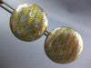 ESTATE LARGE 18KT YELLOW GOLD AND SILVER 3D ROUND CLIP ON CLASSIC EARRINGS