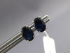ESTATE 1.98CT AAA SAPPHIRE 14KT WHITE GOLD OVAL SOLITAIRE CLASSIC STUD EARRINGS