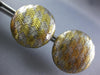 ESTATE LARGE 18KT YELLOW GOLD AND SILVER 3D ROUND CLIP ON CLASSIC EARRINGS