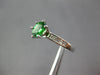 ESTATE .57CT DIAMOND & AAA TSAVORITE 14KT WHITE GOLD 3D CLASSIC ENGAGEMENT RING