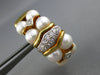 LARGE .36CT DIAMOND & SOUTH SEA PEARL 18K 2 TONE GOLD SEMI HOOP HANGING EARRINGS