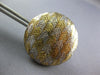 ESTATE LARGE 18KT YELLOW GOLD AND SILVER 3D ROUND CLIP ON CLASSIC EARRINGS
