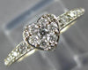 ESTATE .21CT DIAMOND 14K WHITE GOLD 3D CLASSIC PAVE HEART SHAPE LOVE RING