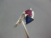ESTATE 1.41CT DIAMOND AAA RUBY & SAPPHIRE 10K WHITE GOLD 3D CRISS CROSS FUN RING