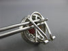 LARGE 3.0CT DIAMOND & AAA CORAL 18KT WHITE GOLD ROUND CLIP ON HANGING EARRINGS