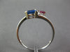 ESTATE 1.41CT DIAMOND AAA RUBY & SAPPHIRE 10K WHITE GOLD 3D CRISS CROSS FUN RING