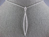 ESTATE LARGE .34CT DIAMOND 18KT WHITE GOLD ELONGATED OPEN MARQUISE SHAPE PENDANT
