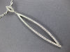 ESTATE LARGE .34CT DIAMOND 18KT WHITE GOLD ELONGATED OPEN MARQUISE SHAPE PENDANT