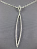 ESTATE LARGE .34CT DIAMOND 18KT WHITE GOLD ELONGATED OPEN MARQUISE SHAPE PENDANT