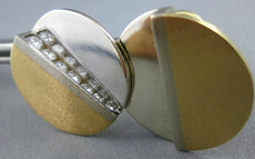 LARGE 1.5CT DIAMOND 14K 2 TONE GOLD SUN & MOON ECLIPSE CIRCULAR CLIP ON EARRINGS