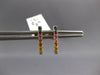 .40CT AAA MULTI COLOR SAPPHIRE 14KT YELLOW GOLD 3D CLASSIC RAINBOW BAR EARRINGS