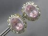 LARGE 14CT DIAMOND & AAA GREEN AMETHYST & KUNZITE 18KT WHITE GOLD OVAL EARRINGS