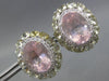LARGE 14CT DIAMOND & AAA GREEN AMETHYST & KUNZITE 18KT WHITE GOLD OVAL EARRINGS