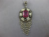4.9CT TOURMALINE & SOUTH SEA PEARL 925 SILVER & 14K YELLOW GOLD ART DECO PENDANT