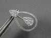 ESTATE LARGE 2.44CT DIAMOND 18K WHITE GOLD 3D CLUSTER TEAR DROP HANGING EARRINGS