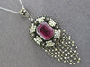 4.9CT TOURMALINE & SOUTH SEA PEARL 925 SILVER & 14K YELLOW GOLD ART DECO PENDANT