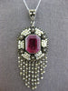 4.9CT TOURMALINE & SOUTH SEA PEARL 925 SILVER & 14K YELLOW GOLD ART DECO PENDANT
