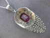 4.9CT TOURMALINE & SOUTH SEA PEARL 925 SILVER & 14K YELLOW GOLD ART DECO PENDANT