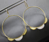 ESTATE LARGE .33CT DIAMOND 14KT YELLOW GOLD SUNFLOWER LEVERBACK HANGING EARRINGS