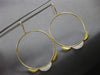 ESTATE LARGE .33CT DIAMOND 14KT YELLOW GOLD SUNFLOWER LEVERBACK HANGING EARRINGS
