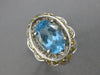 7.25CT WHITE & FANCY YELLOW DIAMOND & BLUE TOPAZ 14K WHITE GOLD OVAL FLOWER RING