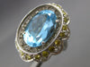 7.25CT WHITE & FANCY YELLOW DIAMOND & BLUE TOPAZ 14K WHITE GOLD OVAL FLOWER RING