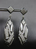 LARGE 4.58CT WHITE & BLACK DIAMOND 18KT WHITE GOLD TEAR DROP HANGING EARRINGS