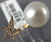 ESTATE .12CT DIAMOND & AAA SOUTH SEA PEARL 18KT YELLOW GOLD 3D CLASSIC STAR RING