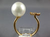 ESTATE .12CT DIAMOND & AAA SOUTH SEA PEARL 18KT YELLOW GOLD 3D CLASSIC STAR RING