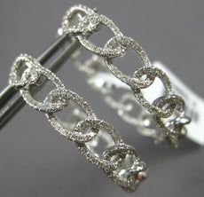 LARGE 1.23CT DIAMOND 14KT WHITE GOLD INSIDE OUT LOVE KNOT HOOP HANGING EARRINGS