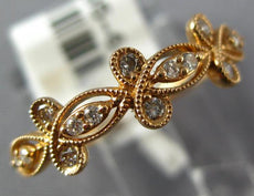 ESTATE .14CT DIAMOND 18KT ROSE GOLD 3D CLASSIC FILIGREE FLOWER FUNN RING