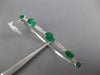 4.08CT DIAMOND & AAA EMERALD 18K WHITE GOLD 3D OVAL & ROUND LOVE BANGLE BRACELET