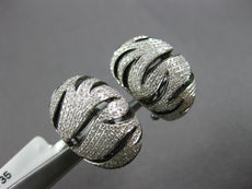 ESTATE LARGE 2.35CT DIAMOND 18KT BLACK GOLD 3D PANTHER CLIP ON HANGING EARRINGS