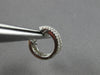 ESTATE .44CT DIAMOND 18KT WHITE GOLD 3D ROUND & BAGUETTE HUGGIE HOOP EARRINGS