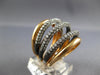 ESTATE EXTRA LARGE 2.66CT DIAMOND 18KT BLACK & ROSE GOLD 3D MULTI ROW FUN RING