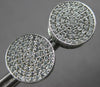 ESTATE LARGE 3.0CT DIAMOND 14KT WHITE GOLD CIRCULAR CLASSIC PAVE STUD EARRINGS