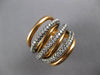 ESTATE EXTRA LARGE 2.66CT DIAMOND 18KT BLACK & ROSE GOLD 3D MULTI ROW FUN RING