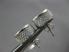 ESTATE LARGE 3.0CT DIAMOND 14KT WHITE GOLD CIRCULAR CLASSIC PAVE STUD EARRINGS