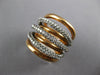 ESTATE EXTRA LARGE 2.66CT DIAMOND 18KT BLACK & ROSE GOLD 3D MULTI ROW FUN RING