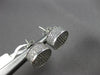 ESTATE LARGE 3.0CT DIAMOND 14KT WHITE GOLD CIRCULAR CLASSIC PAVE STUD EARRINGS