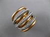 ESTATE EXTRA LARGE 2.66CT DIAMOND 18KT BLACK & ROSE GOLD 3D MULTI ROW FUN RING