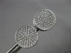 ESTATE LARGE 3.0CT DIAMOND 14KT WHITE GOLD CIRCULAR CLASSIC PAVE STUD EARRINGS